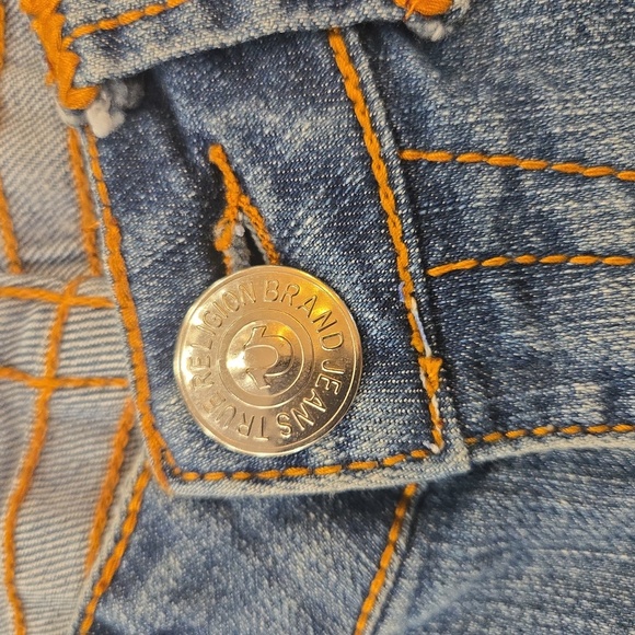 True Religion Womens Joey Super T Embroidered Bootcut Blue Jeans Size 26 - Picture 8 of 10
